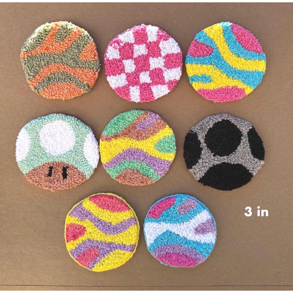Pick 2 | Punch Needle Keychains | Bag Tags | Car Coasters | Magnet | Mug Rug